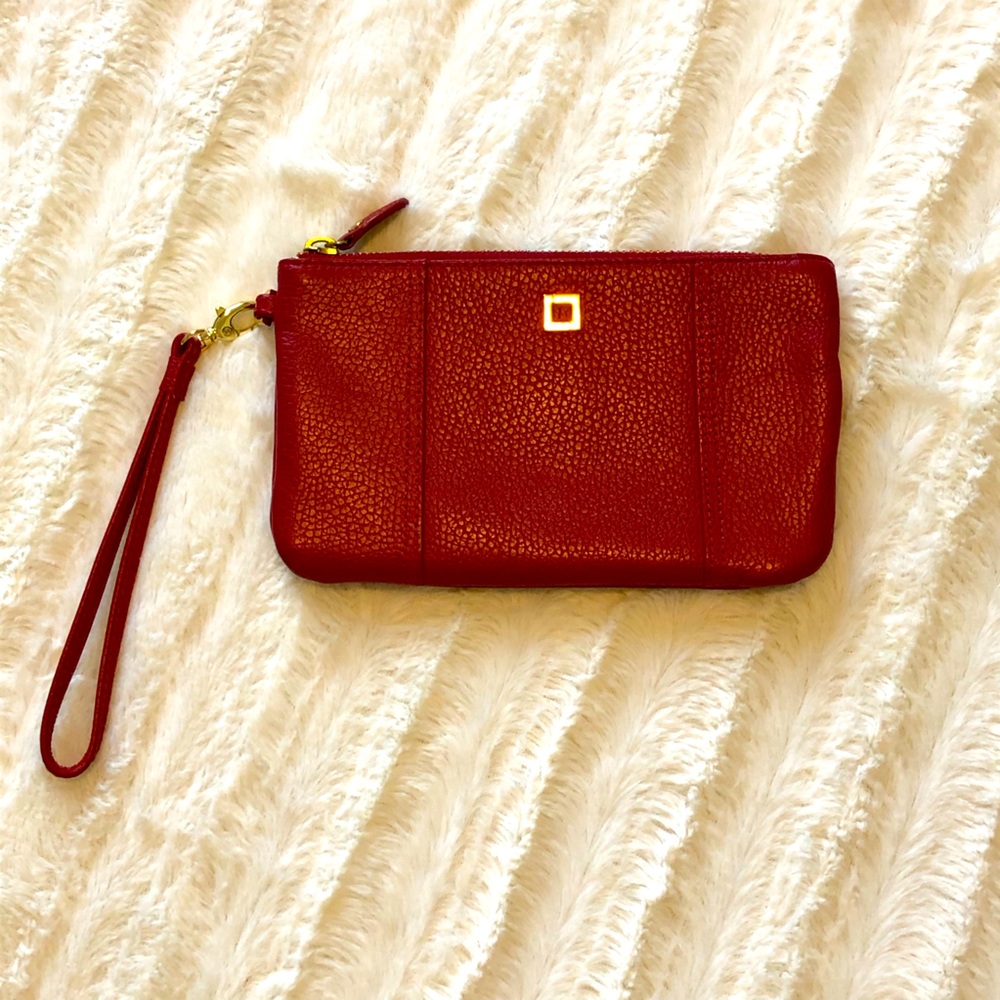 LODIS Olivia Pebbled Leather Wristlet Clutch Purse